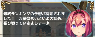  50%, 最終ランキングの予想の時間ですよ